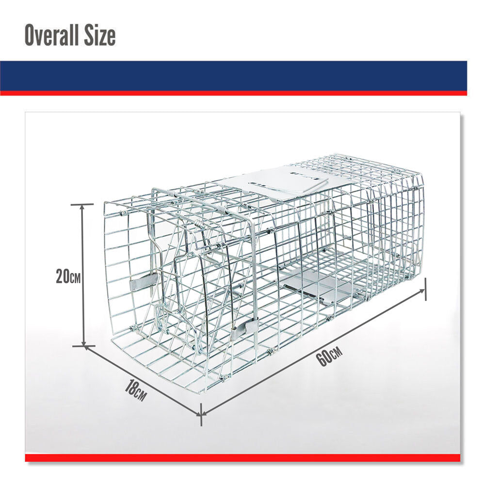 ANIMAL CAGE Trap Live Catch Possum Rabbit Cat Rat Fox Hare Bait Part SACM C26