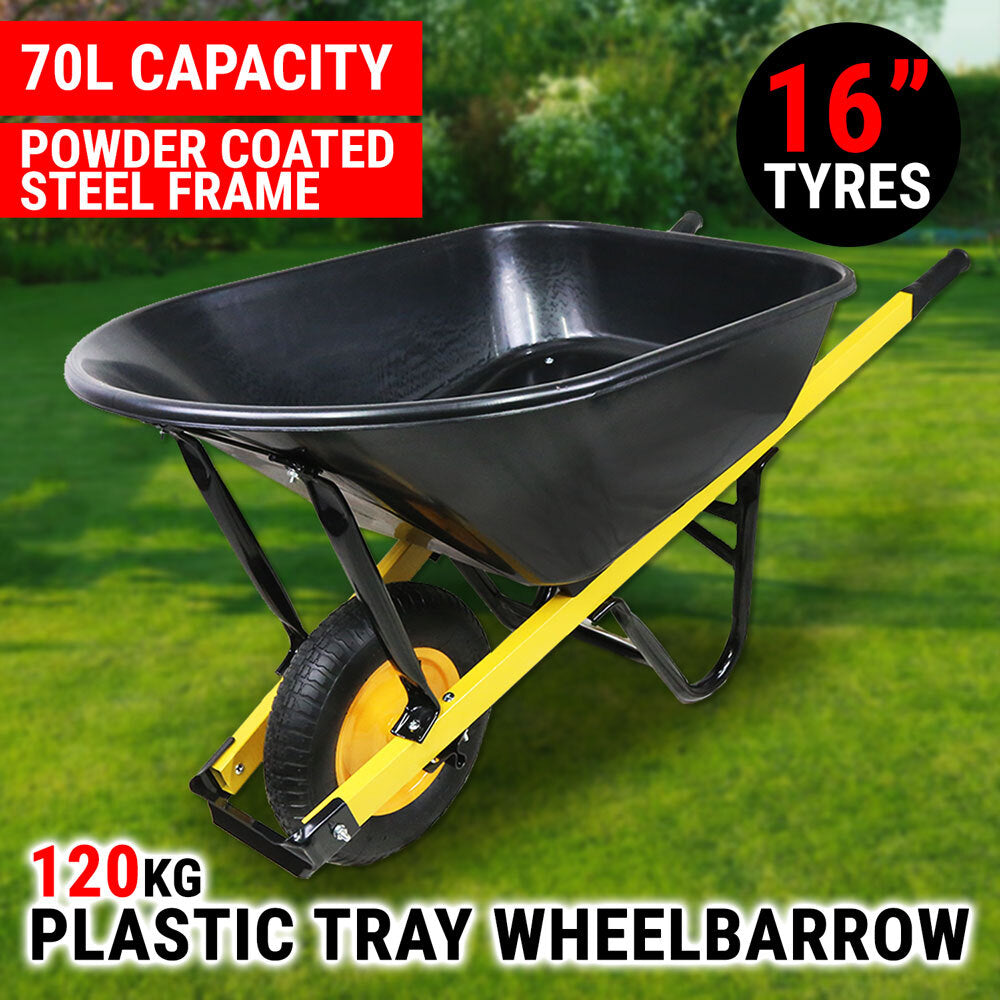 WHEELBARROW – 120kg 70l Poly Pull Dump Cart Part No.: SWB120 Code No. 26