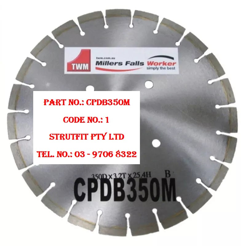 BLADE – 350mm diamond blade Part No.: CPDB350M Code No. 1