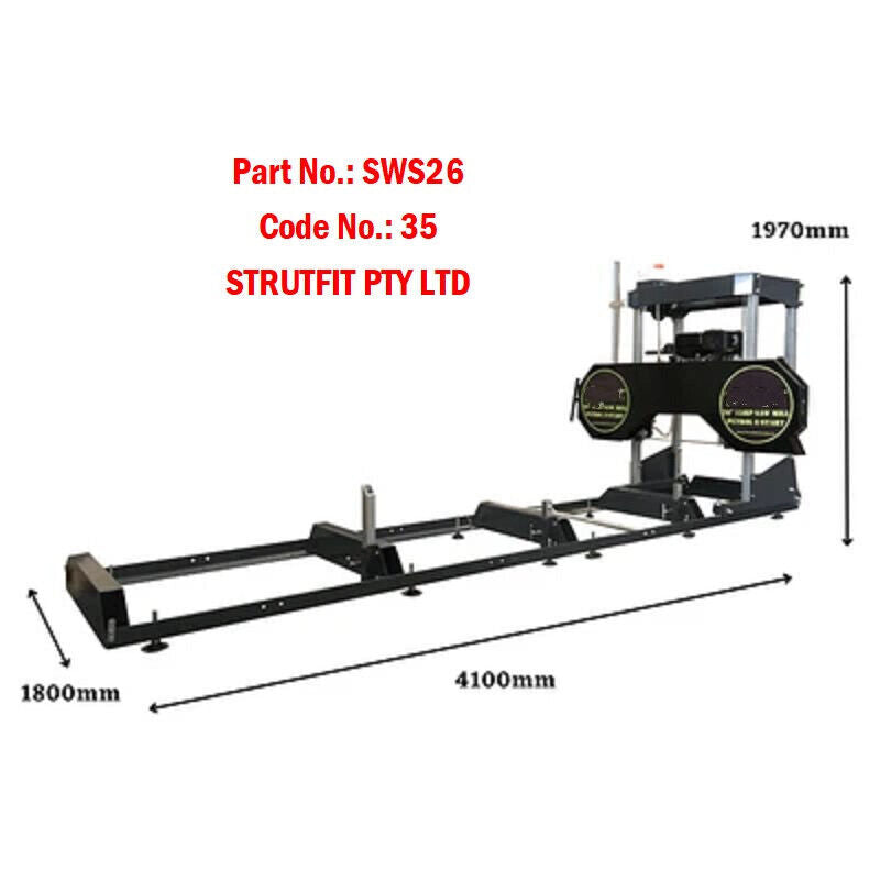 WOOD SAWMILL 26 inch Portable 15HP Rato with E-Start Part No.: SWS26 C35