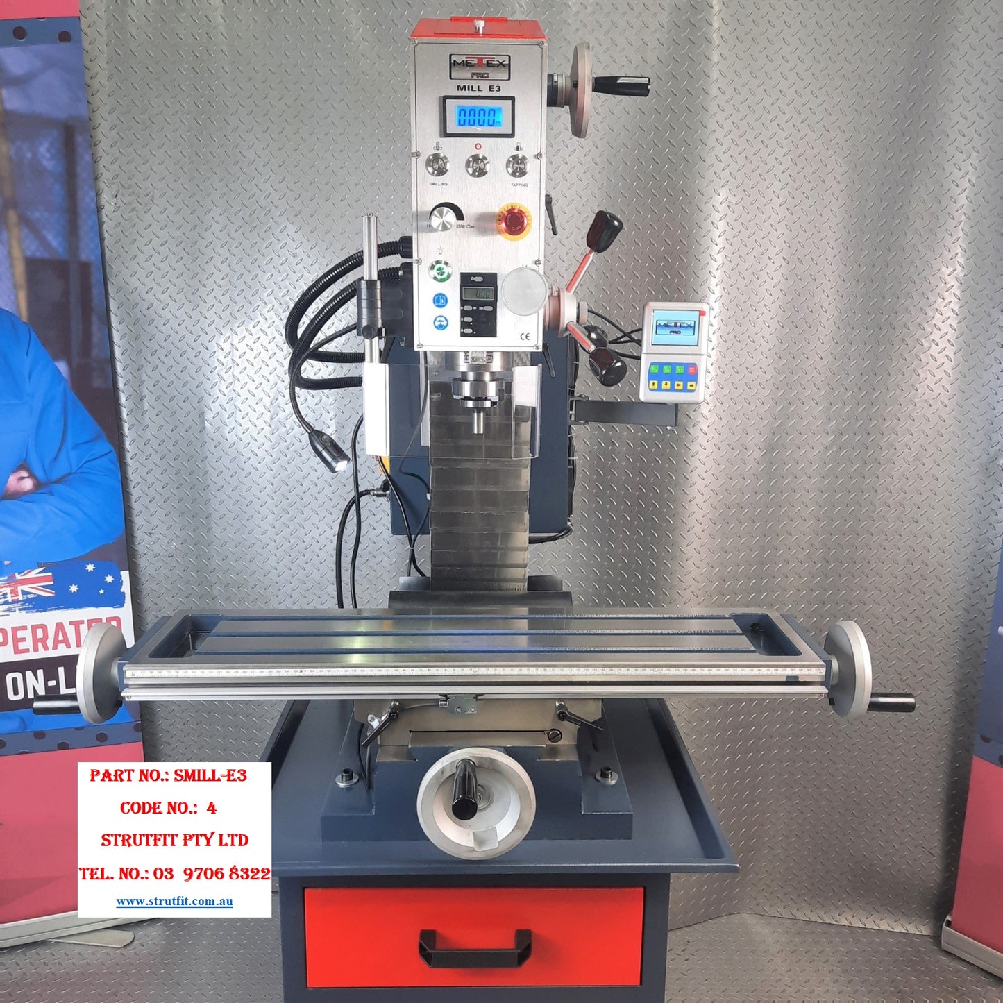 Milling Machine Direct Drive Variable Speed 1500w Motor Part No.: SMILL-E3 C4