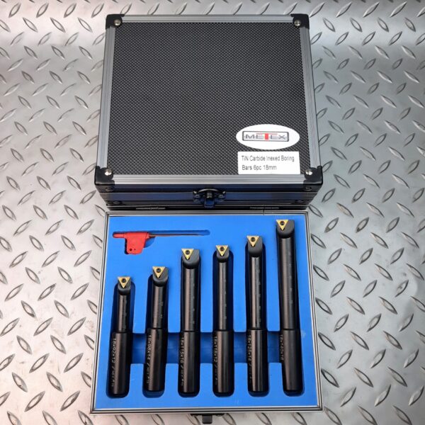 18mm METEX Indexable Boring Bar Lathe Tool 6pc Set TiN Tips Part No.: SBB18mm Code No. 4