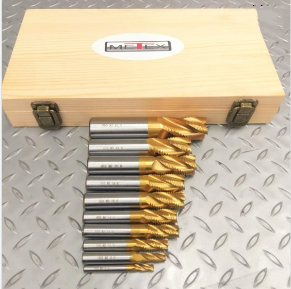 ROUGHING END MILL Set Milling Cutters 10pc Metric METEX Part No.: SEMILL10 Code No. 4