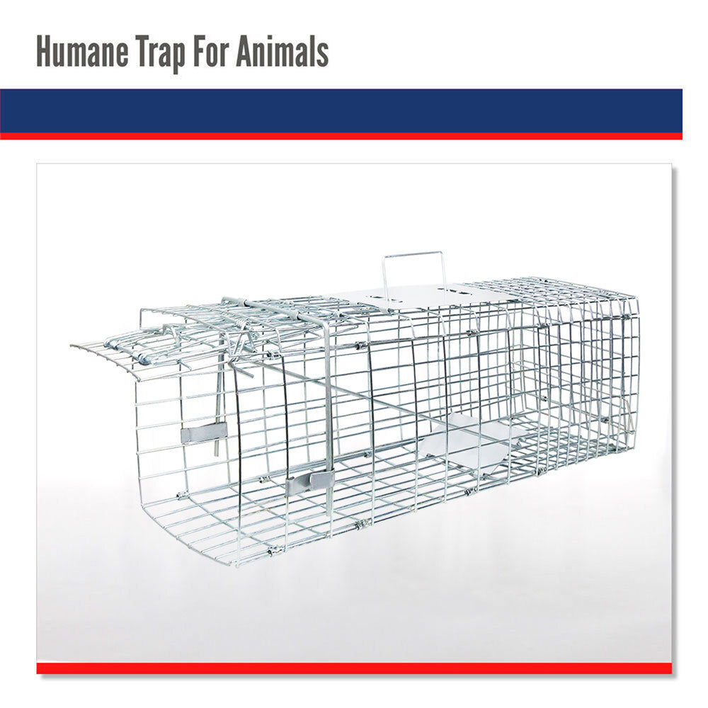 ANIMAL CAGE Trap Live Catch Possum Rabbit Cat Rat Fox Hare Bait Part SACM C26
