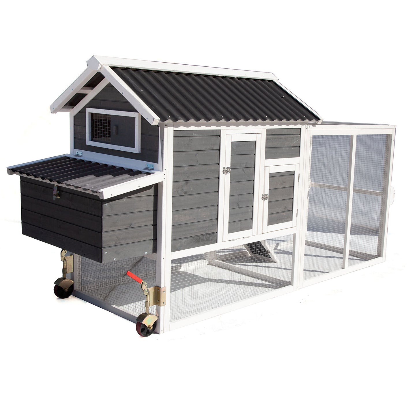 CHICKEN COOP with Run on Wheel PVC Roof Part No.: SDDP1927 Code No. 17