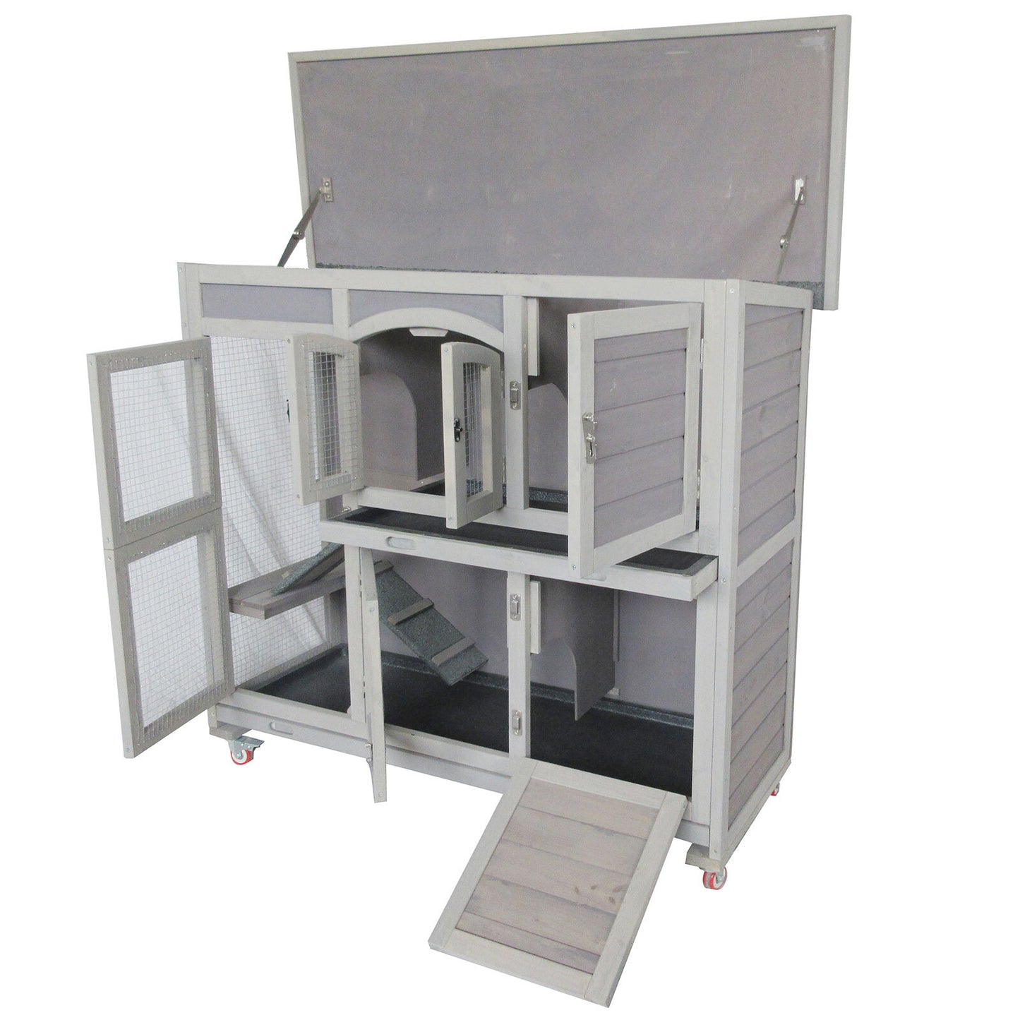 Bunny Palace Two Story Rabbit Hutch Bunny Cage with Wheels Part No.: SDDP2156 Code 17