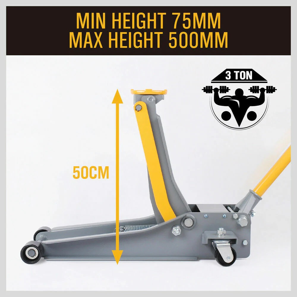 3-T H/D Hyd. Floor Jack – L/Profile Rapid Dual Pump Quick Lift Part No. SJ3T C19