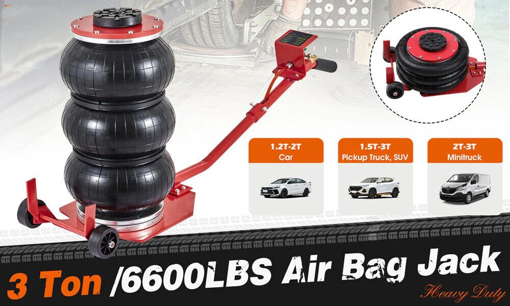 3 T Air Bag Jack – H/Duty 6600 lbs Cap. Part No.: SABJ3 Code 19