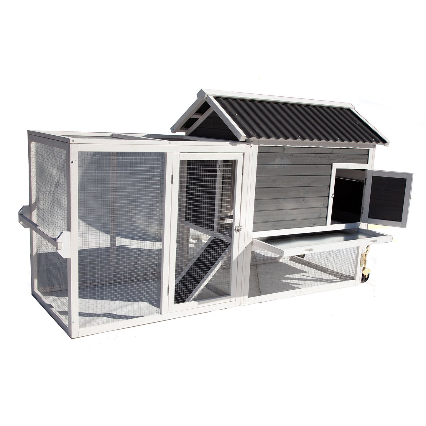 CHICKEN COOP with Run on Wheel PVC Roof Part No.: SDDP1927 Code No. 17