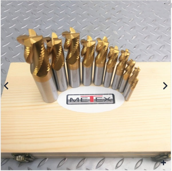 ROUGHING END MILL Set Milling Cutters 10pc Metric METEX Part No.: SEMILL10 Code No. 4