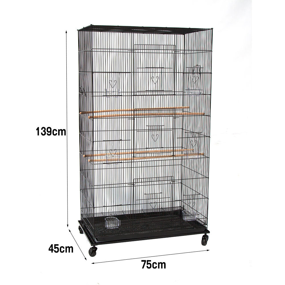 BIRD CAGE for small birds on castors 75*45*140 cm Part No.: S80405 Code No. 17