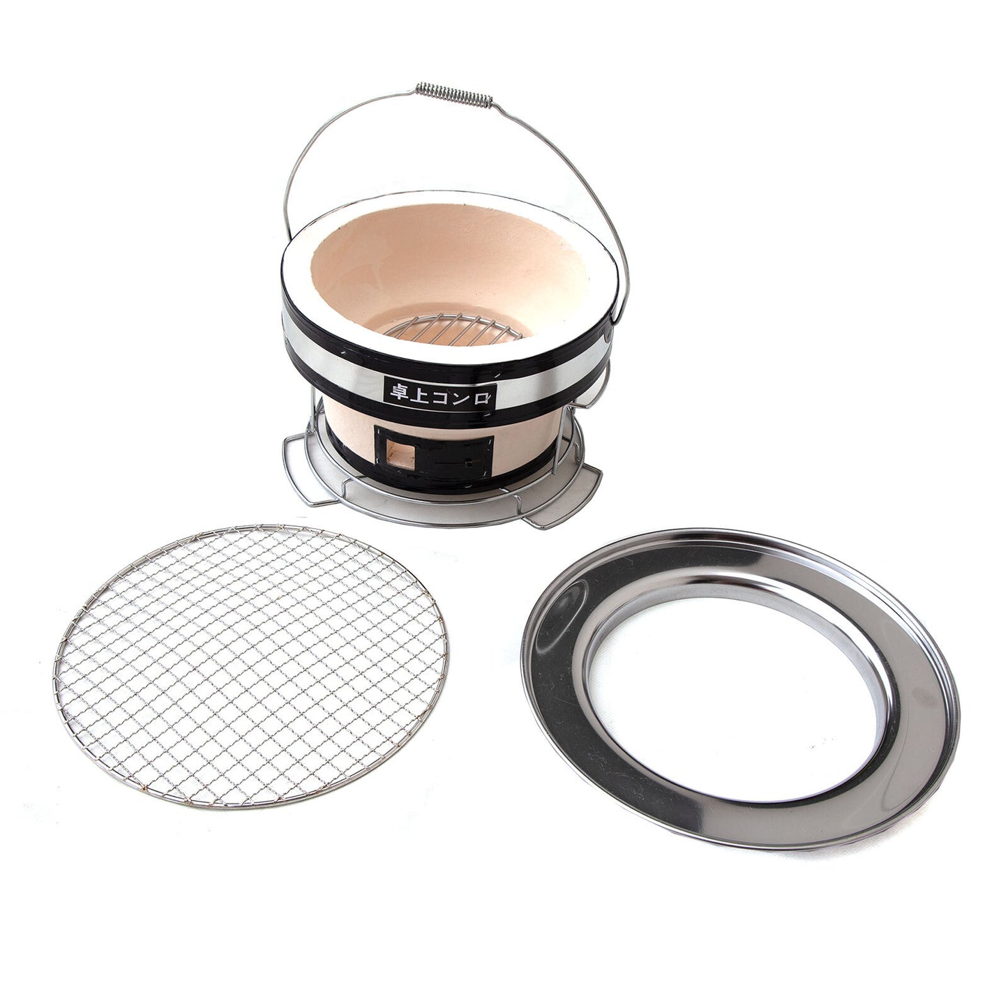 Japanese Korean Ceramic Hibachi BBQ Table Grill Round with Protect Ring Part No.: SHG28 C17