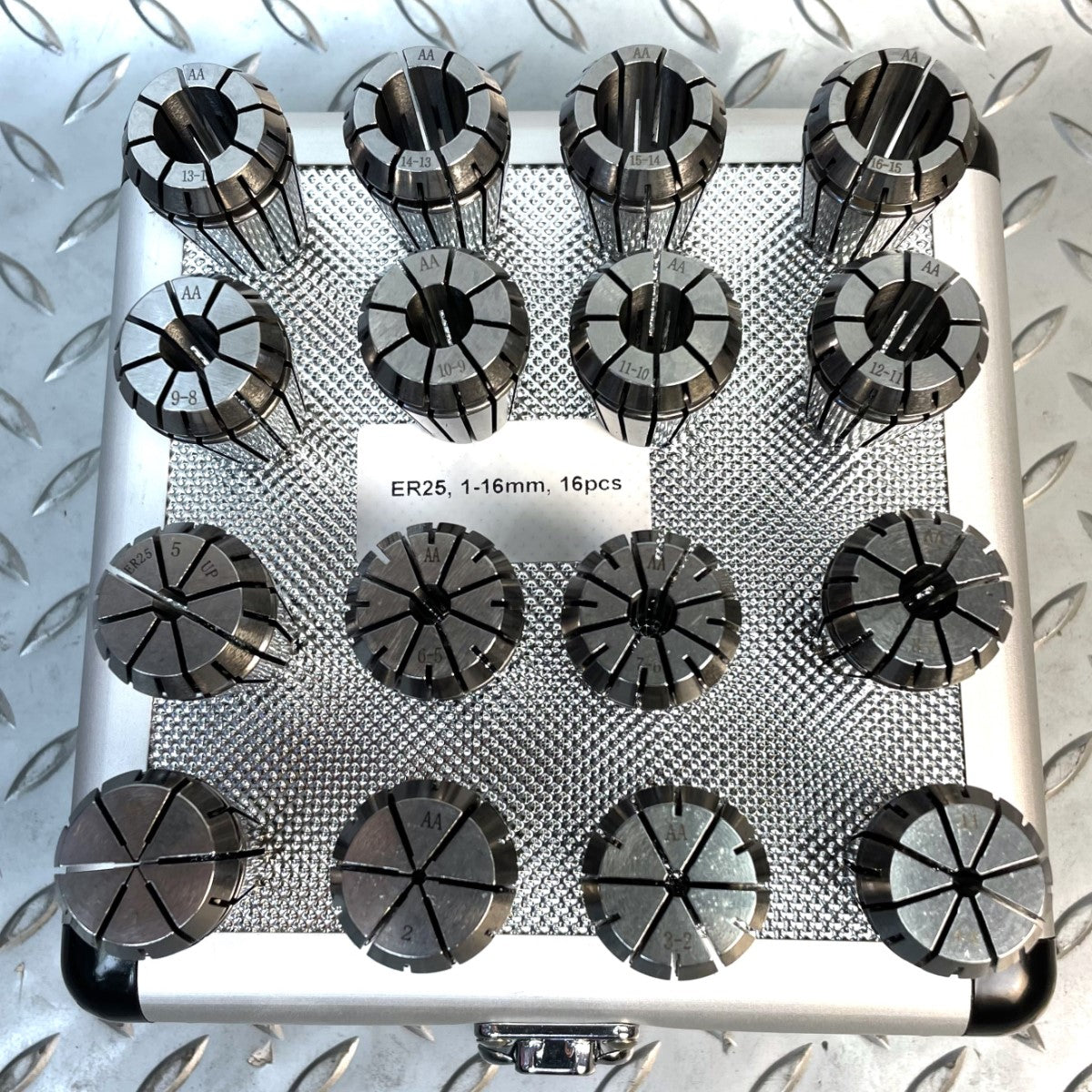 ER25 Collet Set 1-16mm 16 Pieces METEX Quality Accuracy 0.008mm Part No.: ER25 Code 4
