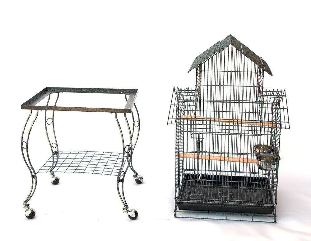 Pagoda BIRD PARROT CAGE with Stand Cockatiel Amazon Afican Grey Caique Conure Part No.: S80933BLACK C17
