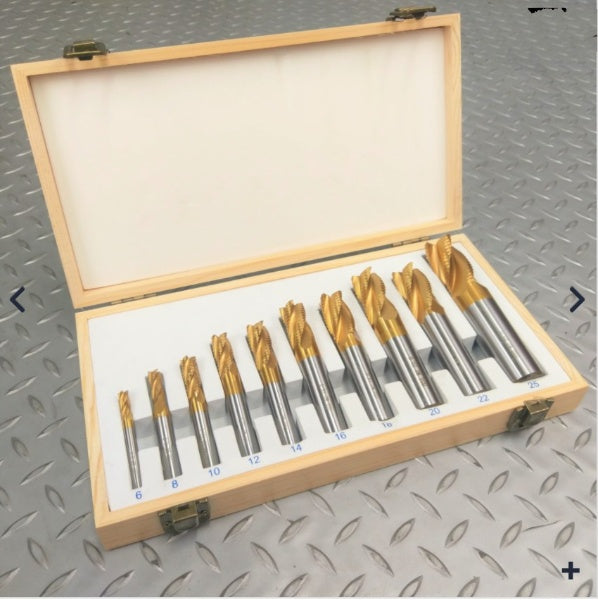 ROUGHING END MILL Set Milling Cutters 10pc Metric METEX Part No.: SEMILL10 Code No. 4