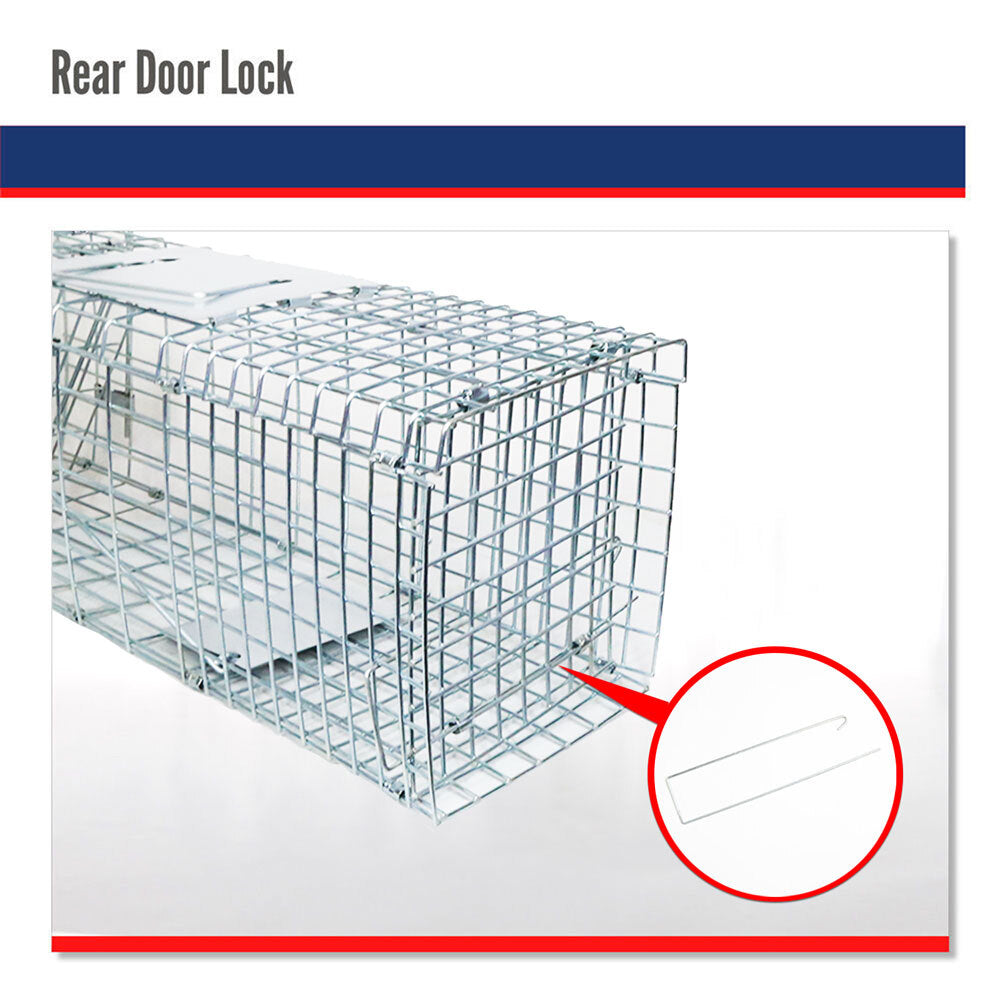 ANIMAL CAGE Trap Live Catch Possum Rabbit Cat Rat Fox Hare Bait Part SACM C26