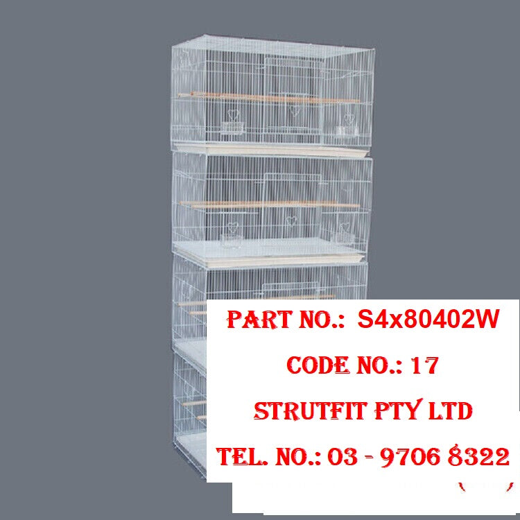 BIRD CAGE – 4x Breeding Bird Cage 75x45x45 cm Part No.: S4x80402W Code No. 17