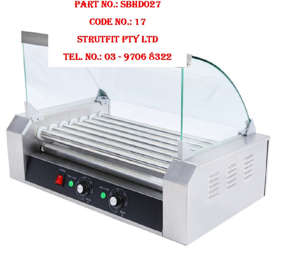 GRILL MACHINE 18 hot dog sausage 7 roller w cover Part No. SBHD027 Code No. 17