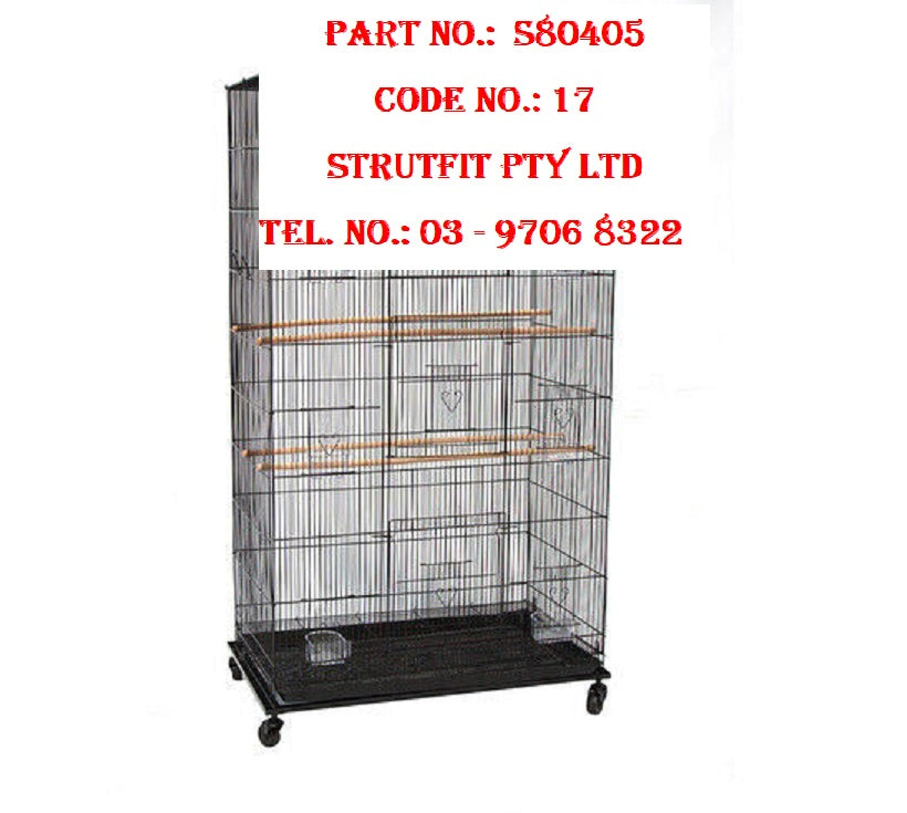 BIRD CAGE for small birds on castors 75*45*140 cm Part No.: S80405 Code No. 17
