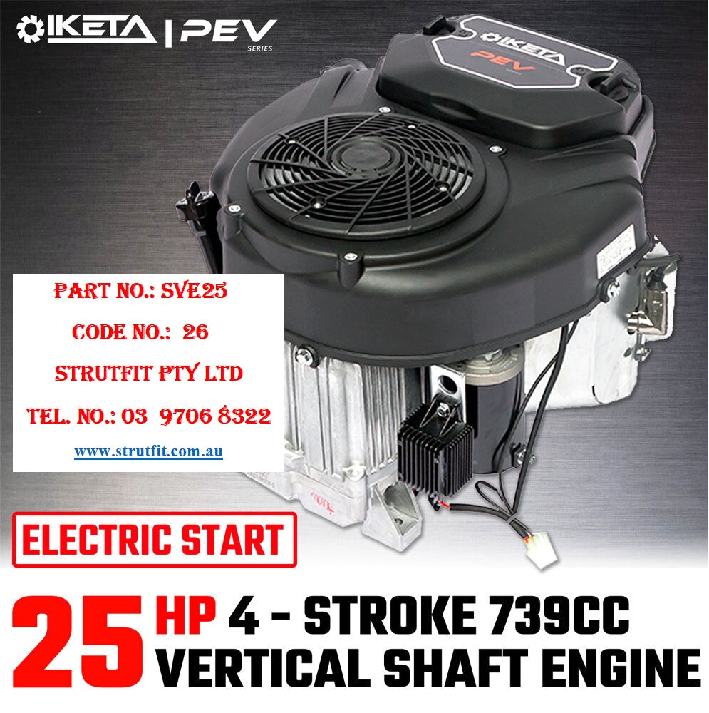 25HP Vert Shaft Eng. Lawn Mower Petrol Motor 4 Stroke OHV Part No. SVE25 C26