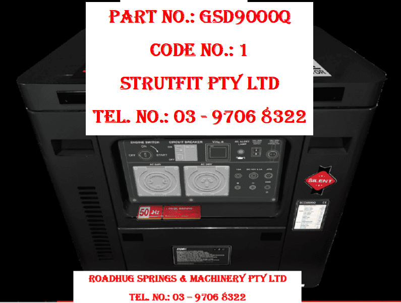 GENERATOR - 8.75kVA Silenced Diesel Gen ATS 2WD RCD Part No.: GSD9000Q Code No. 1