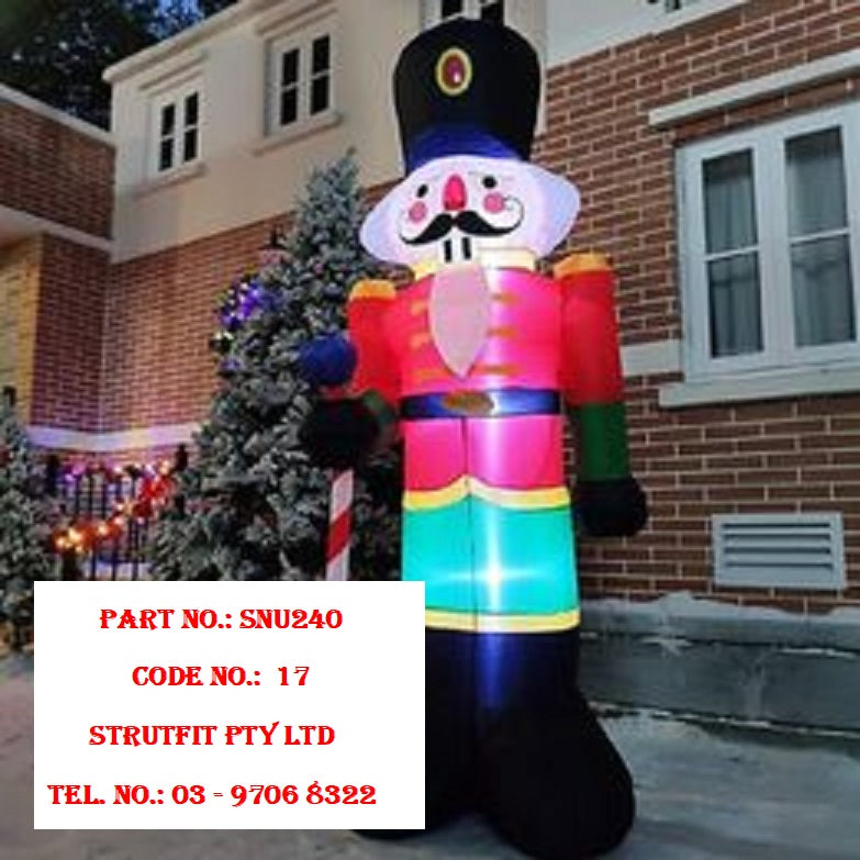 240cm Inflatable Nutcracker Soldier LED light Xmas Deco. Part No.: SNU240 Code No.: 17