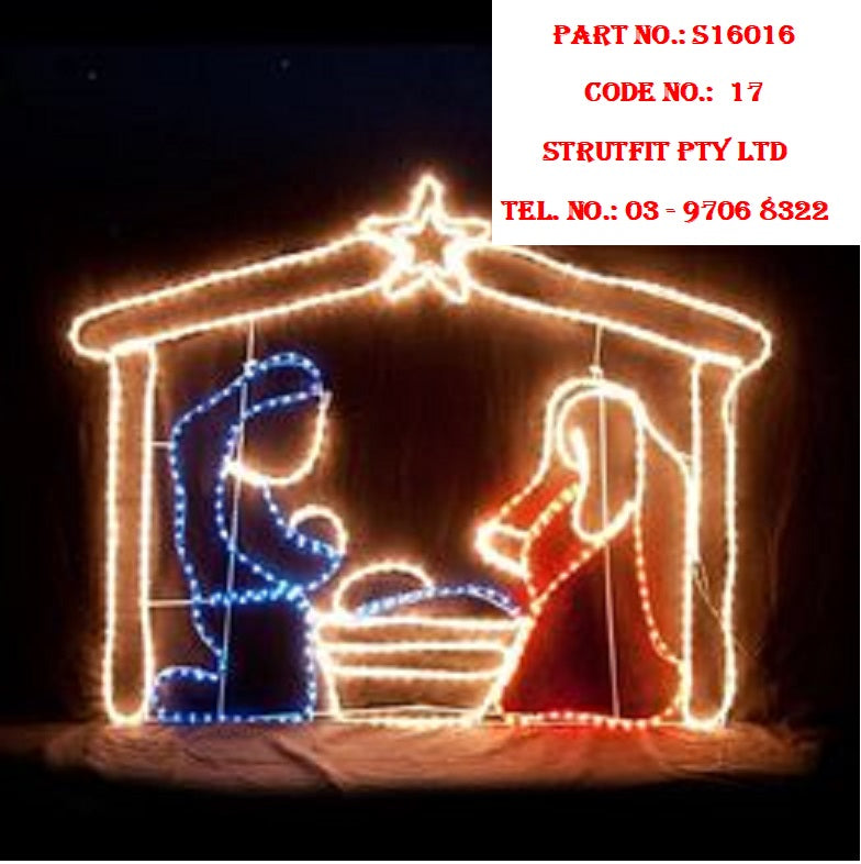 LED Nativity Scene Christmas Motif Rope Light Display Part No.: S16016 Code No.: 17