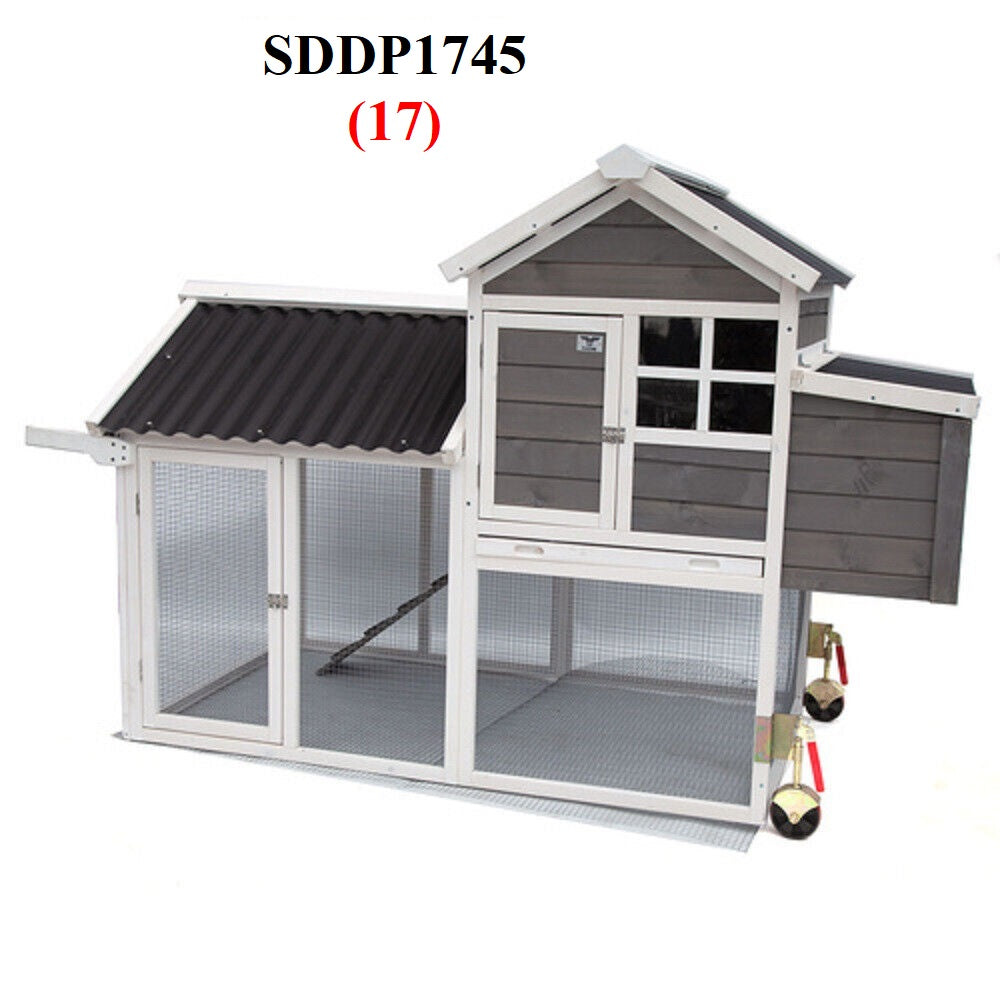 CHICKEN RANCH CHICKEN COOP with Run on Wheel PVC Roof Part No.: SDDP1745 Code 17 & 41