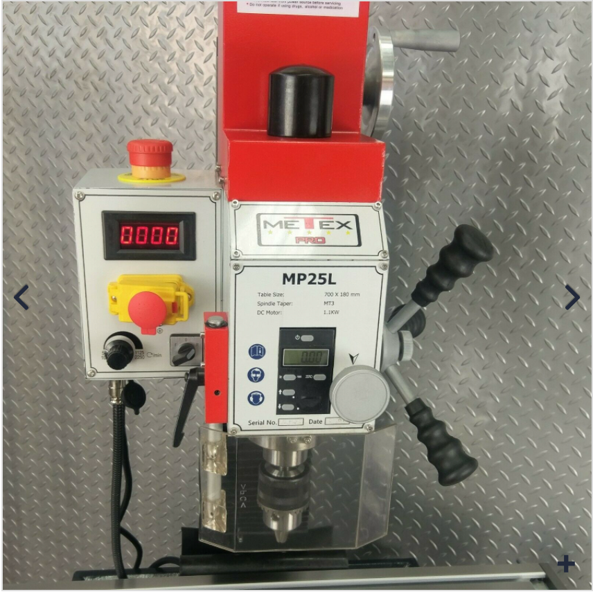 MILLING MACHINE WITH TAPPING PEDAL METEX PRO 1.1kw Part No : MP25LPRO Code 4