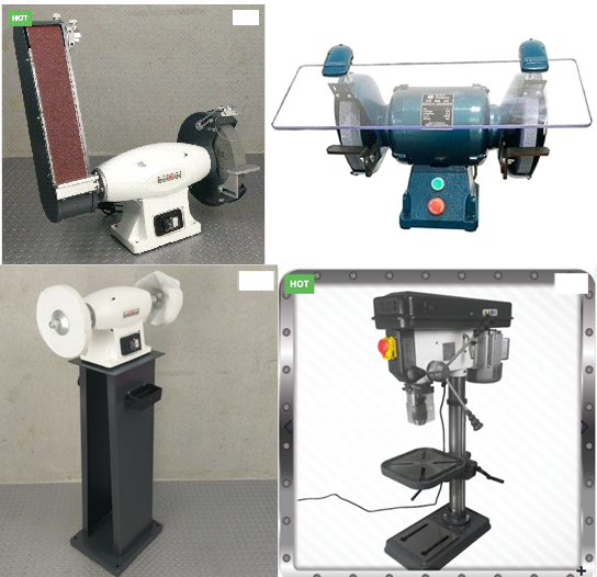 BENCH & PEDESTAL GRINDER/CLAMP/POLISHER ETC