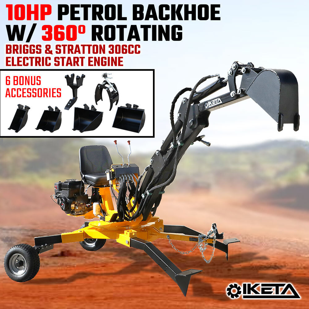 Backhoe W 360º Rotating Petrol Excavator 4-Stroke Briggs & Stratton Eng Towable Part No.: SPCB_SET2 Code 26