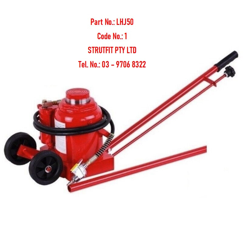 Millers Falls TWM 50000kg Air Hydraulic Floor, House or Truck Bottle Jack LHJ50 Code 1