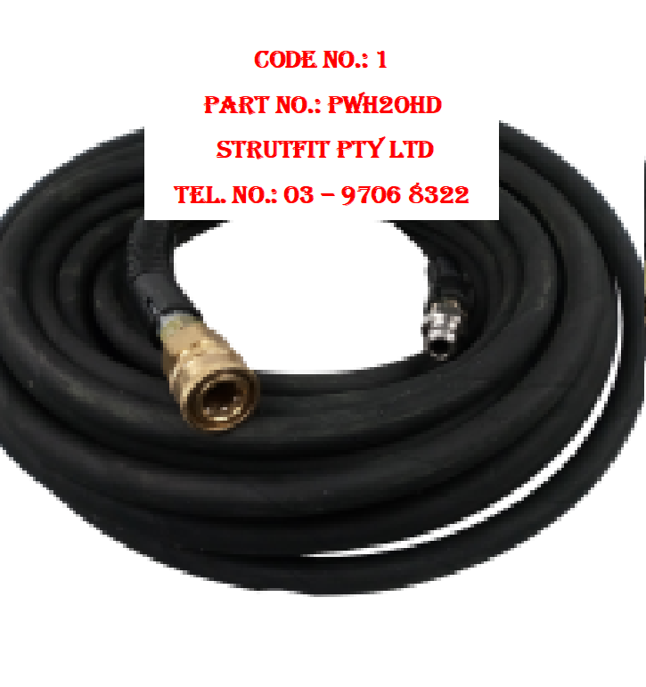 20 Metre Hose HD – 45MPa PW5000E, PW4200T-L Part No.: PWH20HD Code No.: 1