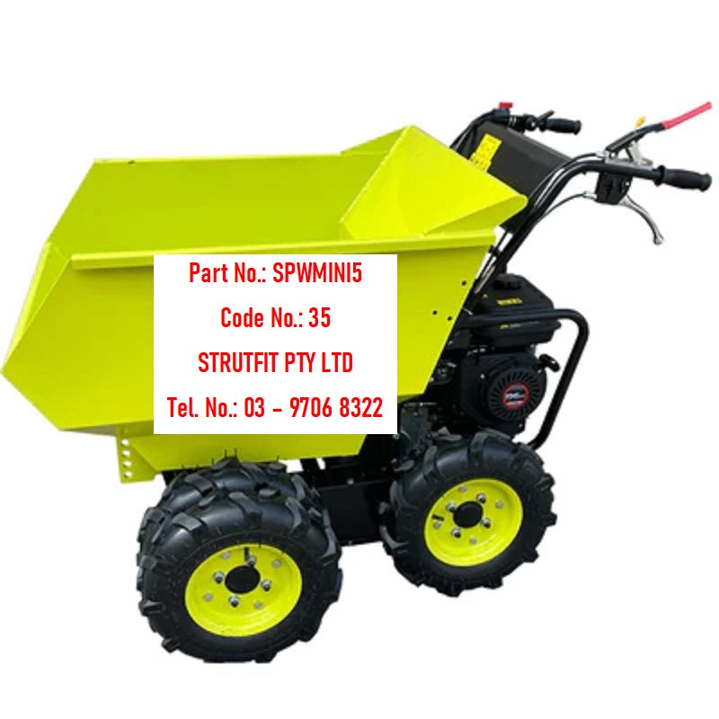 500kg Powered WHEELBARROW, 6.5HP Mini Dumper Manual Tip Part No.: SPWM ...