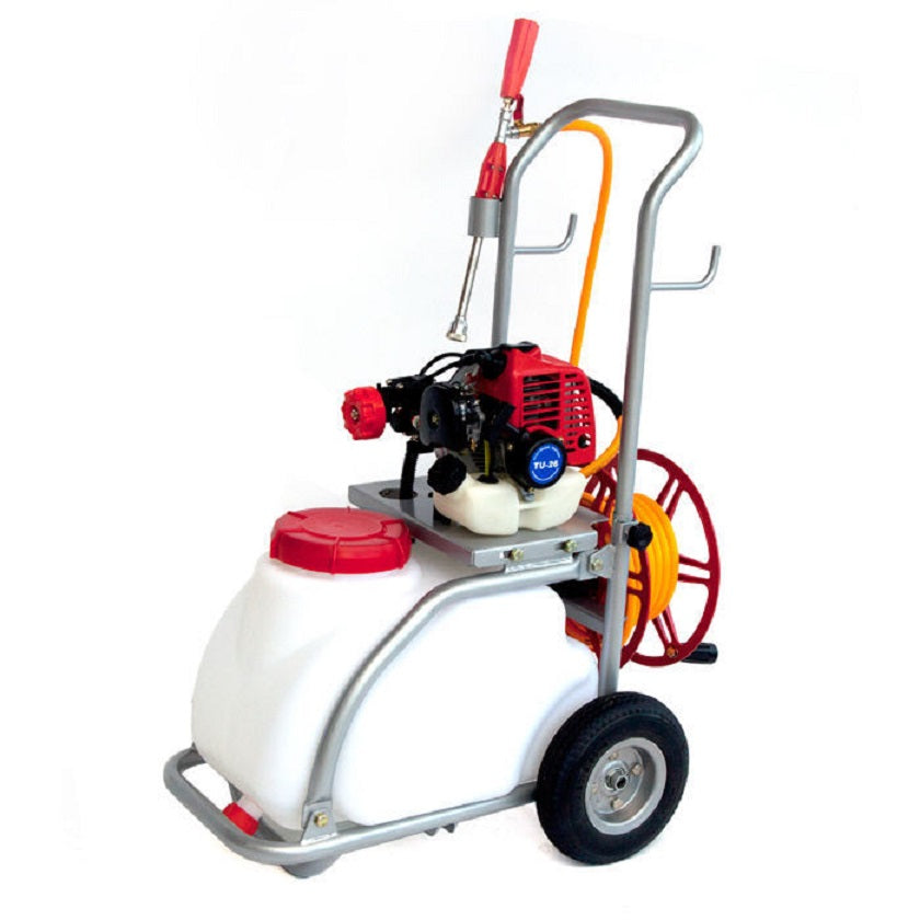 30L Power Sprayer Weed/Pest w Tank Trolley Hose Reel Part No. SA30ER Code 17