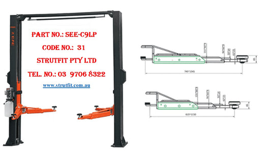 HOIST – 4.0 Ton 2 Post Clear Floor Part No.: SEE-C9LPA Code No. 31