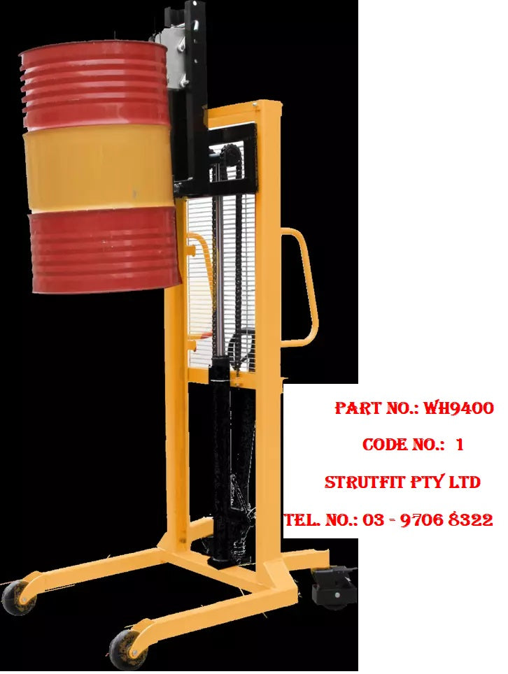 DRUM STACKER – Hydraulic Drum Stacker 400kg Part No.: WH9400 Code No.: 1