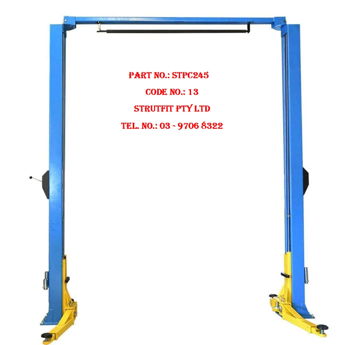 4.5 ton 2 Post Clear floor Car Hoist Part No. STPC245 Code 13