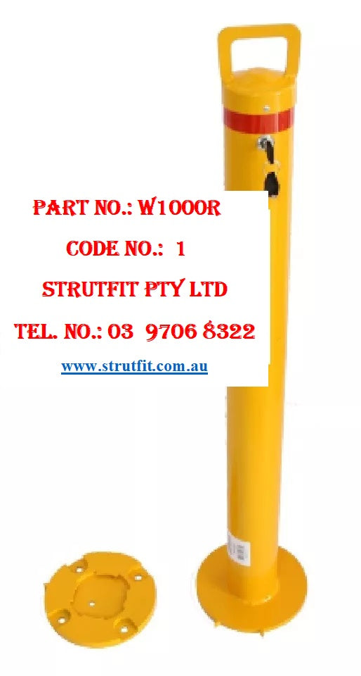 REMOVABLE SAFETY BOLLARD 1030 x 90mm Part No.: W1000R Code 1