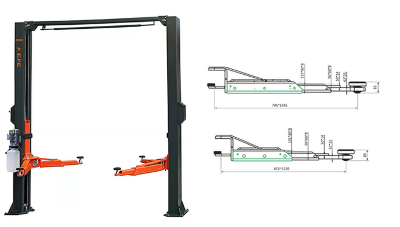 HOIST – 4.0 Ton 2 Post Clear Floor Part No.: SEE-C9LPA Code No. 31