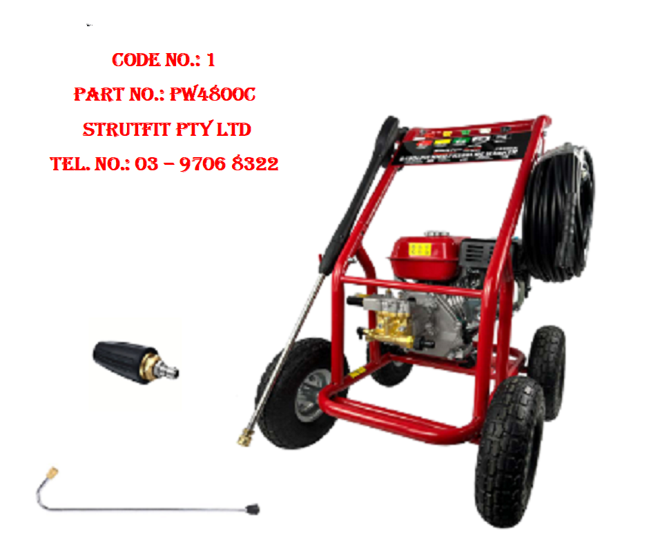 8HP PRESSURE WASHER Part No.: PW4800C Code No.: 1