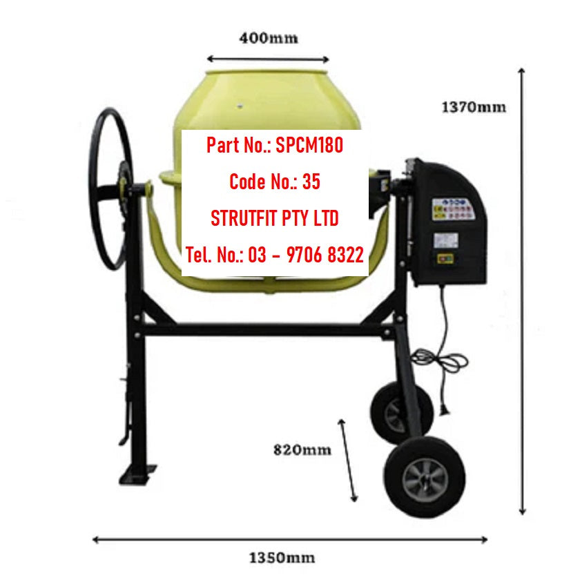 180L 800W Portable CEMENT MIXER CONCRETE MIXER Part No.: SPCM180 Code No.: 35