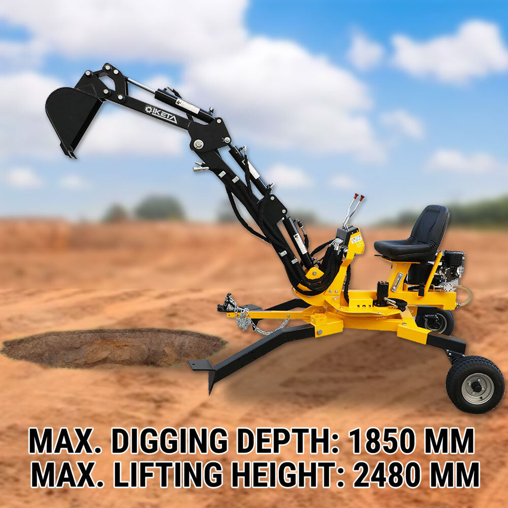 Backhoe W 360º Rotating Petrol Excavator 4-Stroke Briggs & Stratton Eng Towable Part No.: SPCB_SET2 Code 26