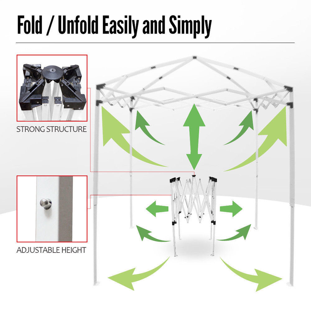 GAZEBO – Portable 3x3m Pop Up Water Resistant Steel Frame Part No.: GPORT3.3 Code No. 26