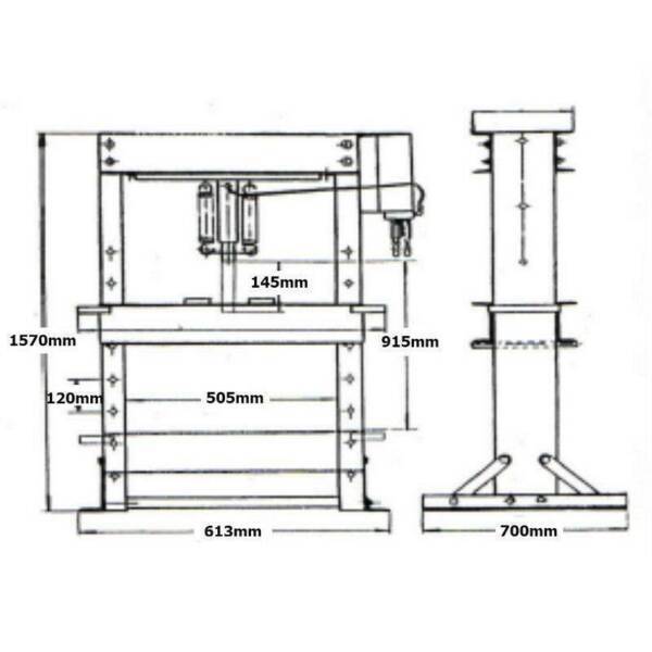 PRESS SHOP PRESS 20 T Air hyd right left Part No.: PRESALR20T Code 1