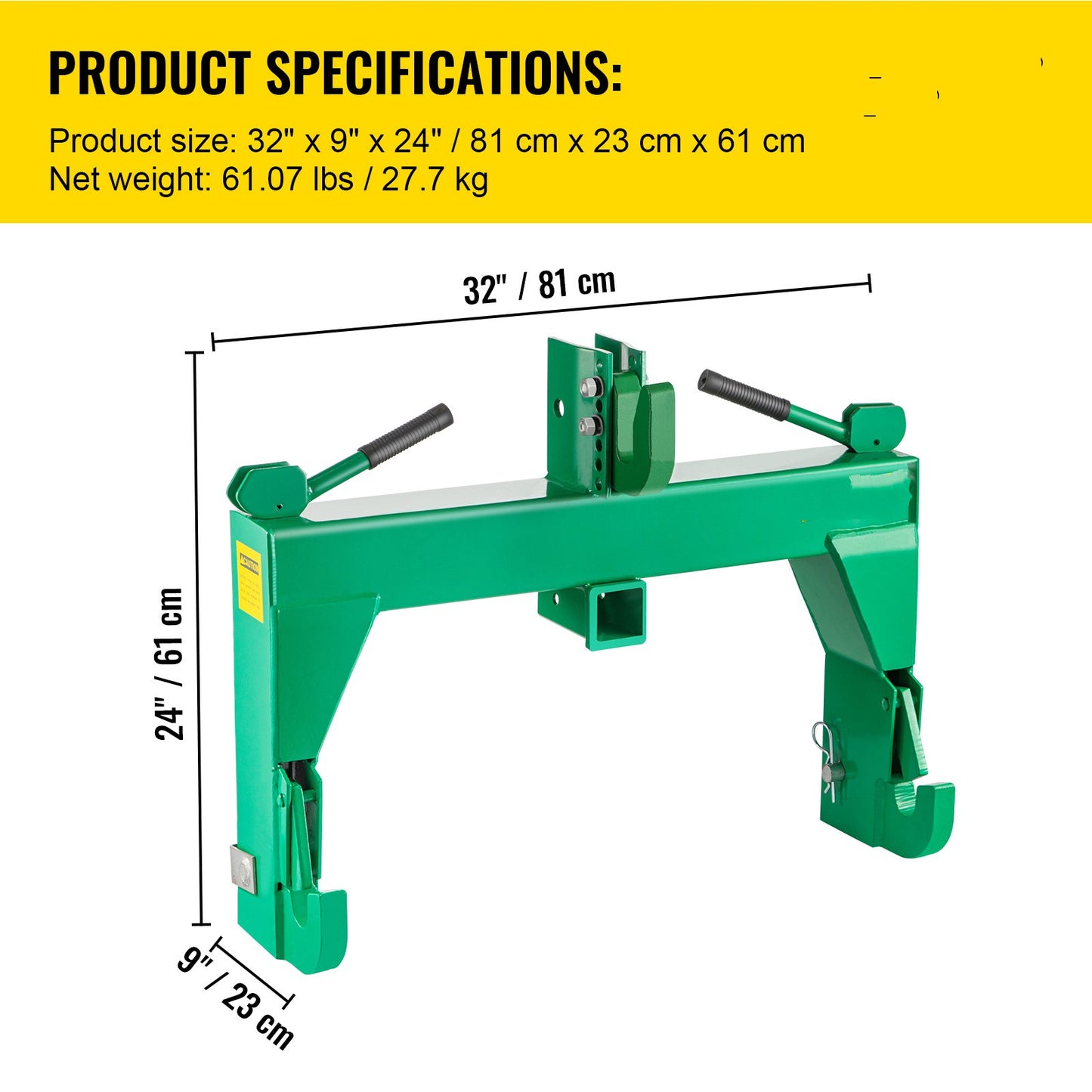 3-Point QUICK HITCH Tractor Quick Hitch Fit for Category 2 Part VQUICKHITCH2 C28