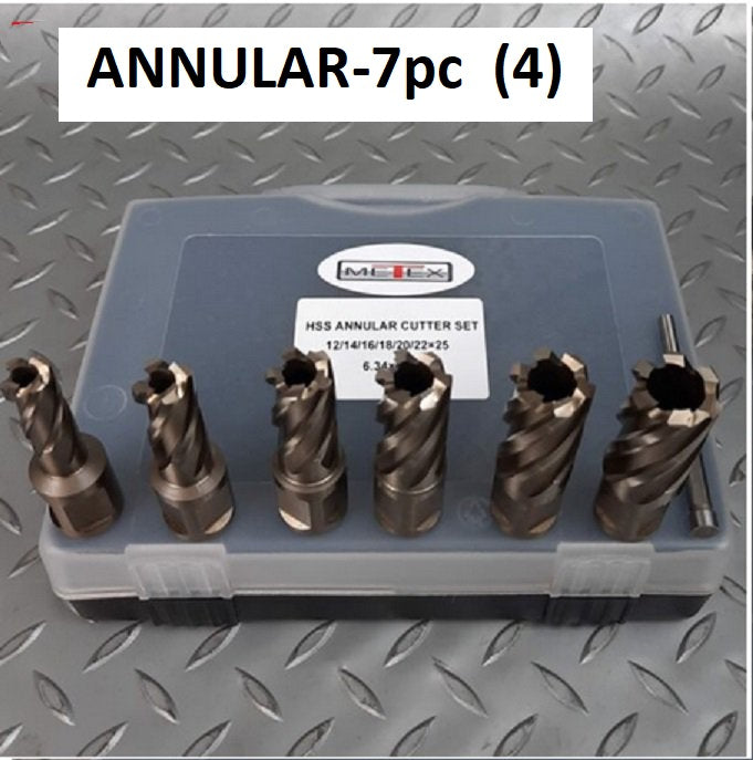 ANNULAR CUTTER METEX HSS Cobalt 7pc Set Part No : ANNULAR-7PC Code 4