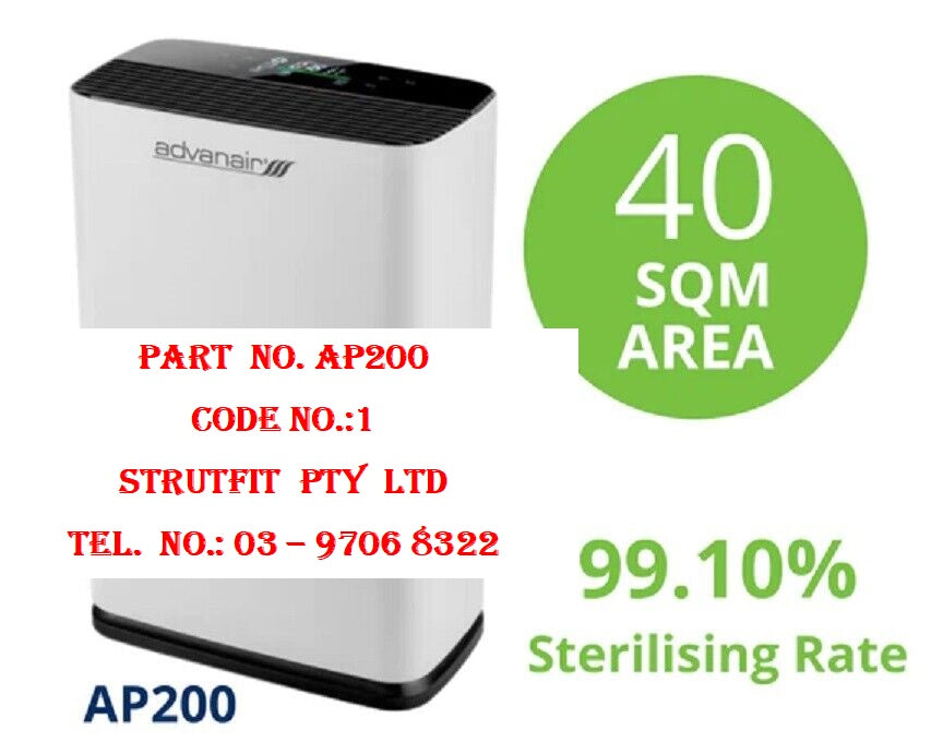 AIR PURIFIER suits Medium Area – 40sqm Part No.: AP200 Code 1