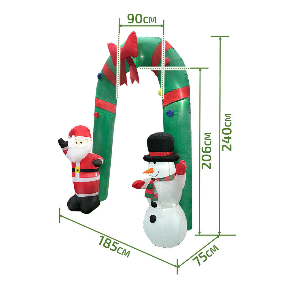 CHRISTMAS ARCHWAY SANTA SNOWMAN 2.4M LED LIGHT Part No.: CSS2.4 Code No. 26