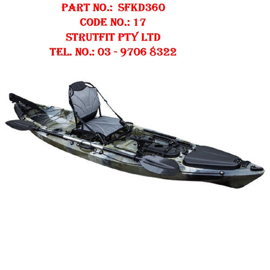 KAYAK – Big Dace Pro 10 ft Fishing Kayak Sit On Top Part No.:  SFKD360 Code No. 17